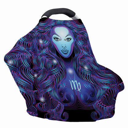 Dark Virgo Zodiac Sign Print Baby Seat Cover