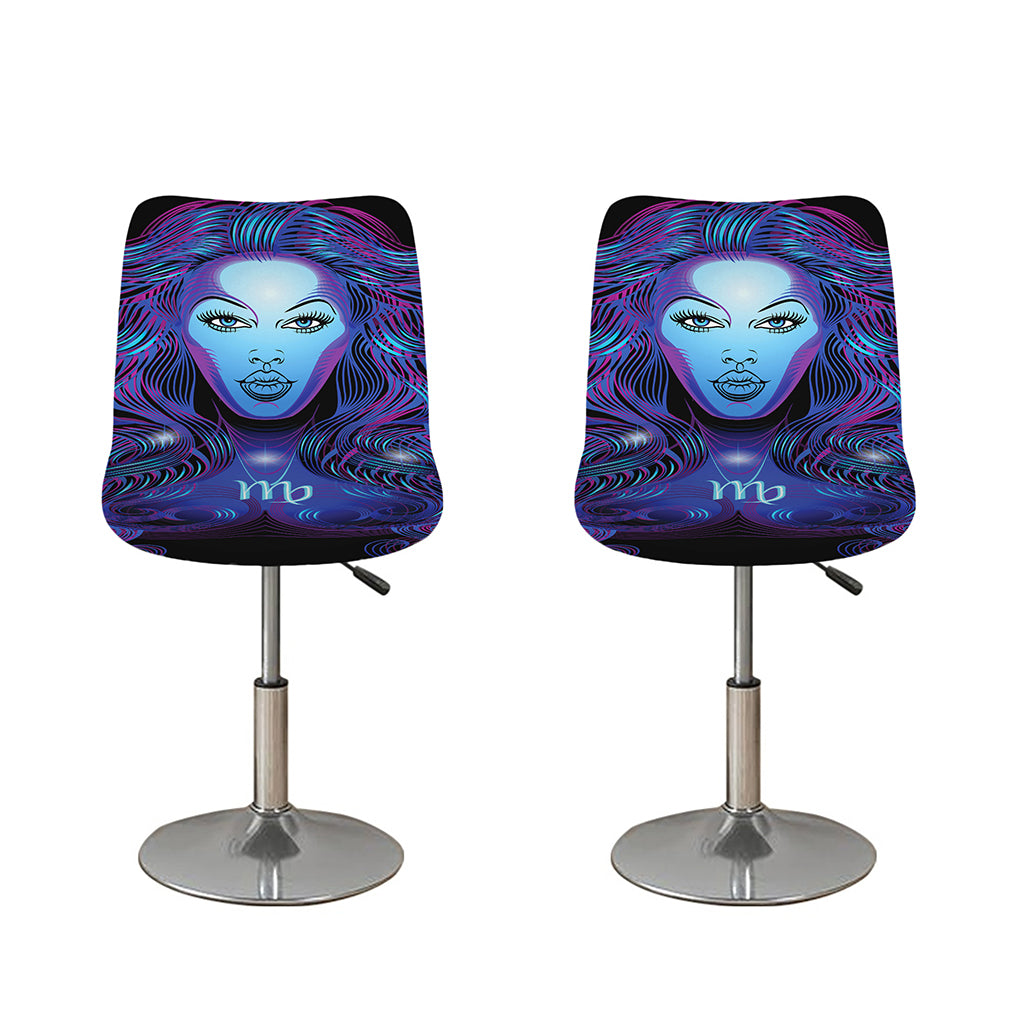 Dark Virgo Zodiac Sign Print Bar Stool Covers