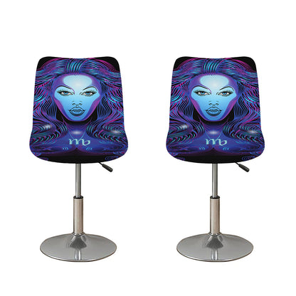 Dark Virgo Zodiac Sign Print Bar Stool Covers