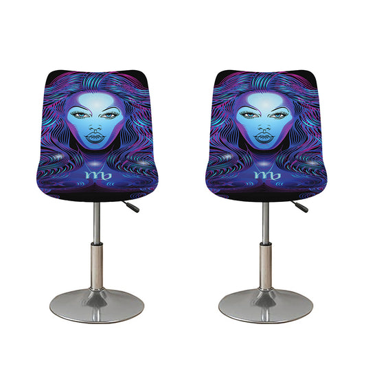 Dark Virgo Zodiac Sign Print Bar Stool Covers
