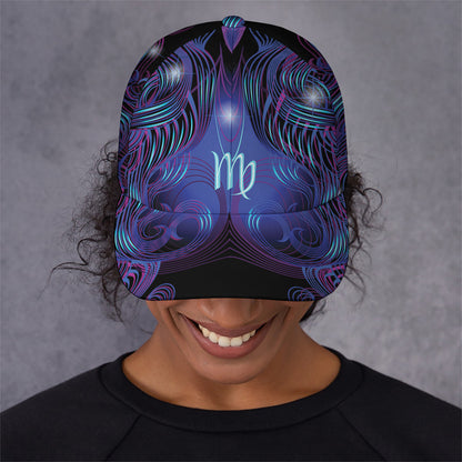 Dark Virgo Zodiac Sign Print Baseball Cap