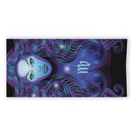 Dark Virgo Zodiac Sign Print Beach Towel