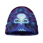 Dark Virgo Zodiac Sign Print Beanie