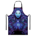 Dark Virgo Zodiac Sign Print Bib Apron With Pocket