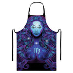 Dark Virgo Zodiac Sign Print Bib Apron With Pocket