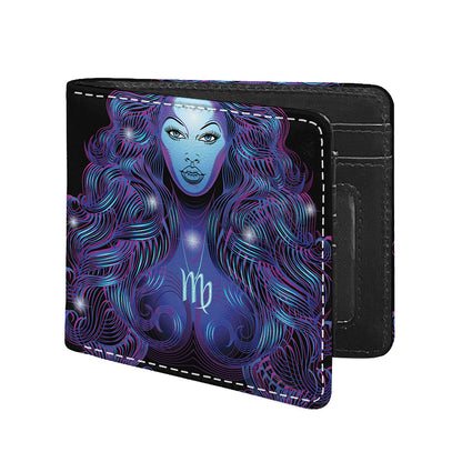 Dark Virgo Zodiac Sign Print Bifold Wallet