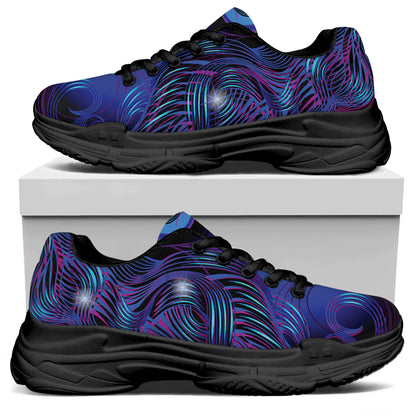 Dark Virgo Zodiac Sign Print Black Chunky Shoes