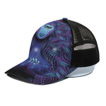 Dark Virgo Zodiac Sign Print Black Mesh Trucker Cap