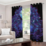 Dark Virgo Zodiac Sign Print Blackout Grommet Curtains