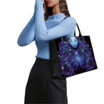 Dark Virgo Zodiac Sign Print Canvas Tote Bag