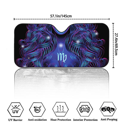 Dark Virgo Zodiac Sign Print Car Windshield Sun Shade