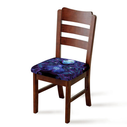 Dark Virgo Zodiac Sign Print Chair Cushion Cover
