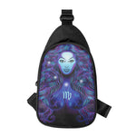 Dark Virgo Zodiac Sign Print Chest Bag