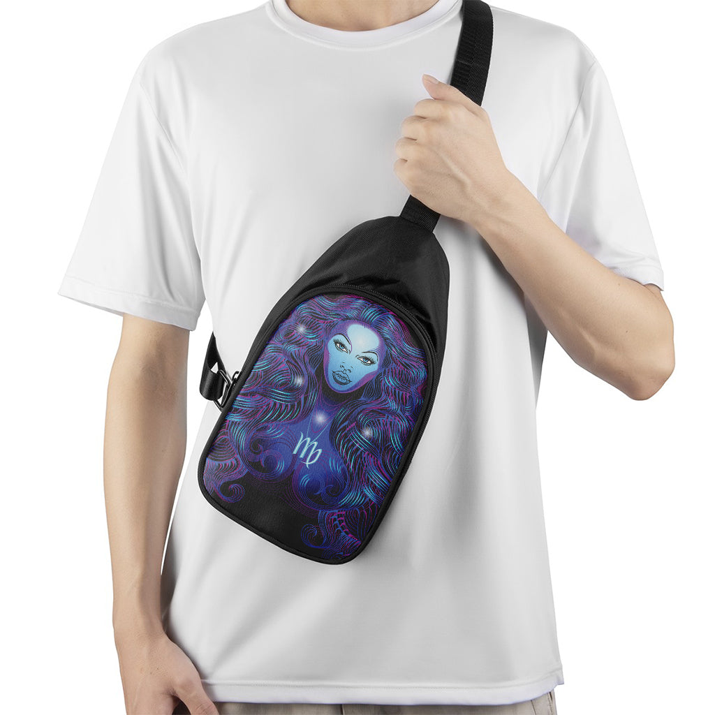 Dark Virgo Zodiac Sign Print Chest Bag