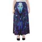 Dark Virgo Zodiac Sign Print Chiffon Maxi Skirt