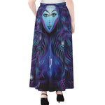 Dark Virgo Zodiac Sign Print Chiffon Maxi Skirt