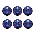 Dark Virgo Zodiac Sign Print Coaster Set