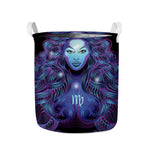 Dark Virgo Zodiac Sign Print Collapsible Laundry Basket