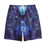 Dark Virgo Zodiac Sign Print Cotton Shorts
