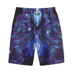 Dark Virgo Zodiac Sign Print Cotton Shorts