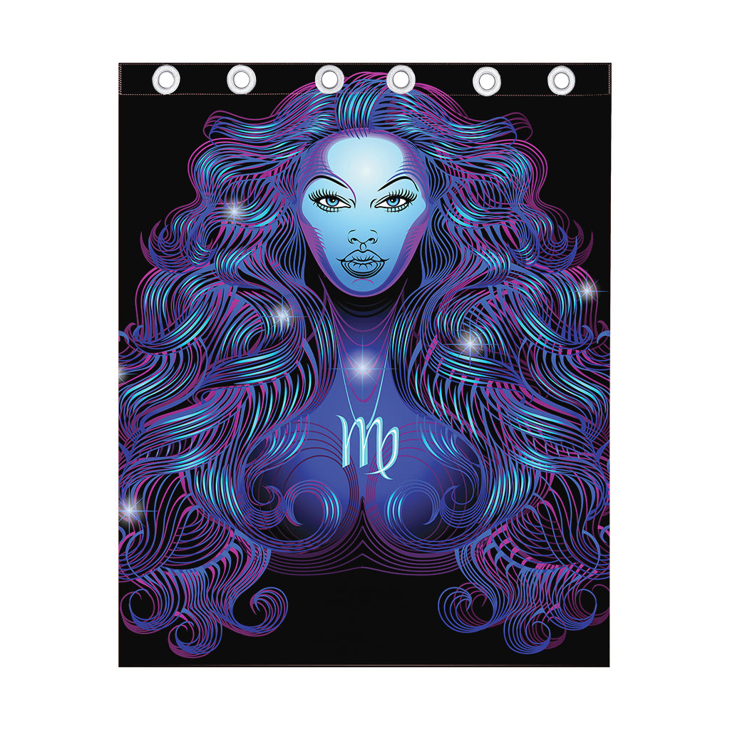 Dark Virgo Zodiac Sign Print Curtain