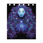 Dark Virgo Zodiac Sign Print Curtain