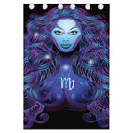 Dark Virgo Zodiac Sign Print Curtain