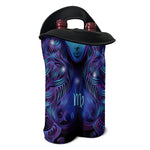 Dark Virgo Zodiac Sign Print Double Neoprene Wine Tote