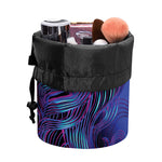 Dark Virgo Zodiac Sign Print Drawstring Makeup Bag