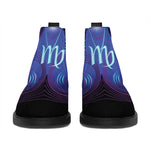 Dark Virgo Zodiac Sign Print Flat Ankle Boots