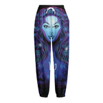 Dark Virgo Zodiac Sign Print Fleece Lined Knit Pants
