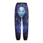 Dark Virgo Zodiac Sign Print Fleece Lined Knit Pants