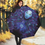 Dark Virgo Zodiac Sign Print Foldable Umbrella