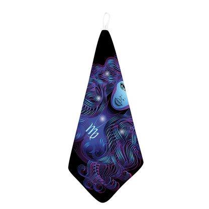 Dark Virgo Zodiac Sign Print Hand Towel