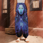 Dark Virgo Zodiac Sign Print Harem Pants