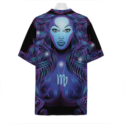 Dark Virgo Zodiac Sign Print Hawaiian Shirt