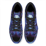 Dark Virgo Zodiac Sign Print High Top Leather Sneakers