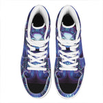 Dark Virgo Zodiac Sign Print High Top Leather Sneakers