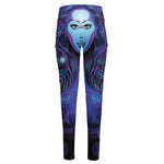 Dark Virgo Zodiac Sign Print High-Waisted Pocket Leggings