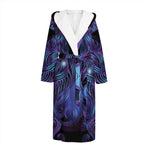 Dark Virgo Zodiac Sign Print Hooded Bathrobe