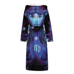Dark Virgo Zodiac Sign Print Hooded Bathrobe