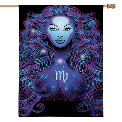 Dark Virgo Zodiac Sign Print House Flag