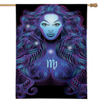 Dark Virgo Zodiac Sign Print House Flag
