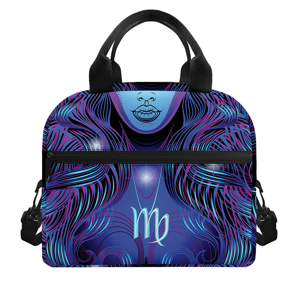 Dark Virgo Zodiac Sign Print Insulated Lunch Bag