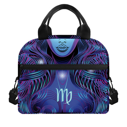 Dark Virgo Zodiac Sign Print Insulated Lunch Bag