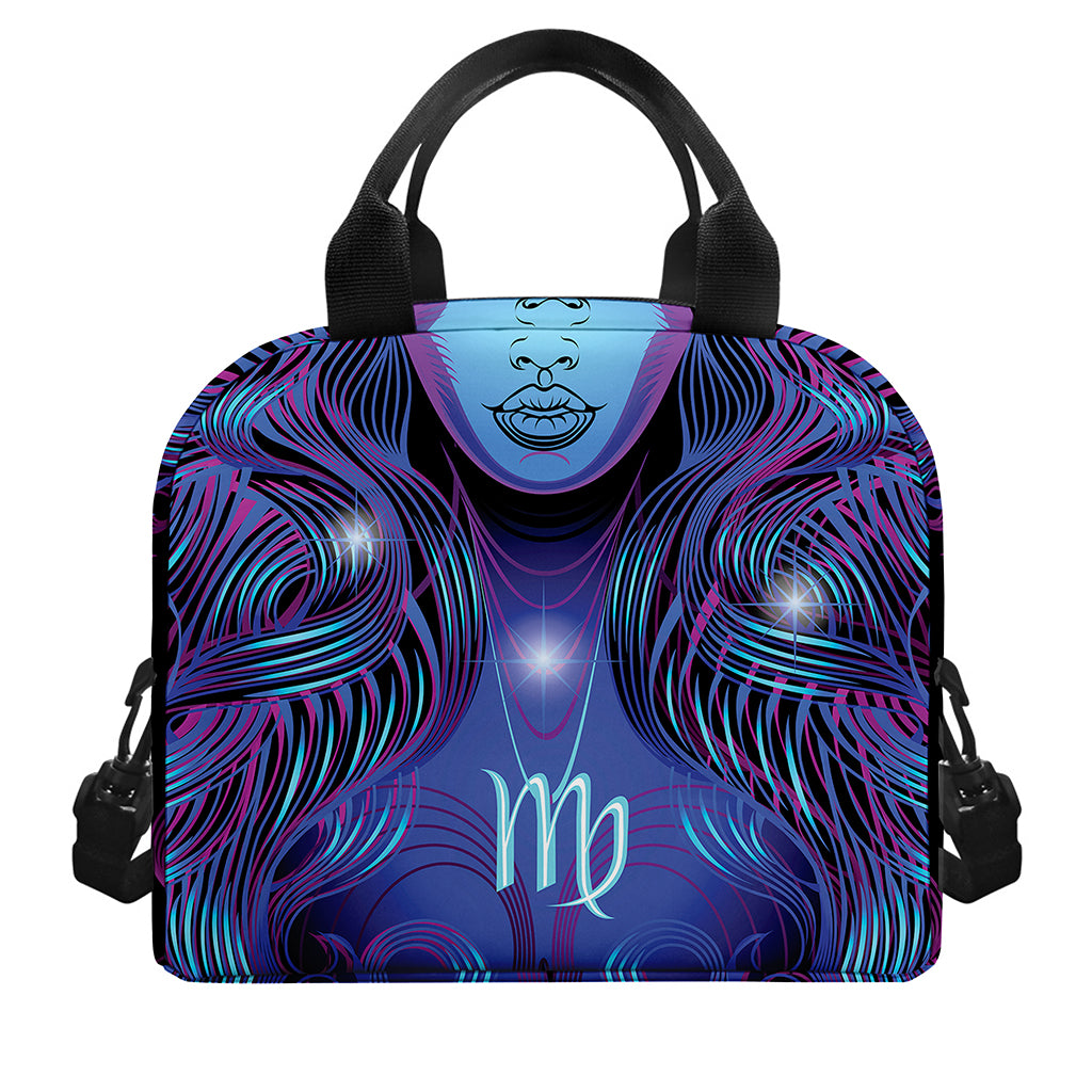 Dark Virgo Zodiac Sign Print Insulated Lunch Bag