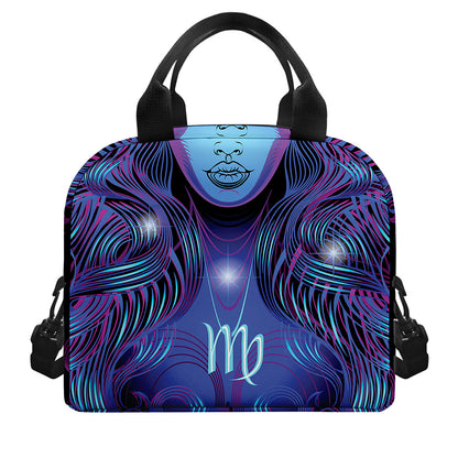 Dark Virgo Zodiac Sign Print Insulated Lunch Bag