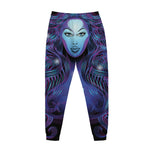Dark Virgo Zodiac Sign Print Jogger Pants