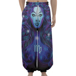 Dark Virgo Zodiac Sign Print Lantern Pants