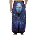 Dark Virgo Zodiac Sign Print Lantern Pants